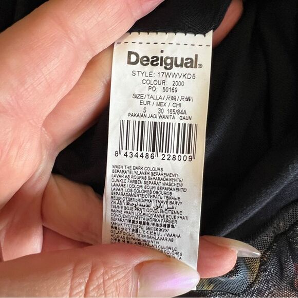 Desigual Tiered Layered Long Sleeve Dress Multicolor Print NWT Size S - Picture 13 of 13